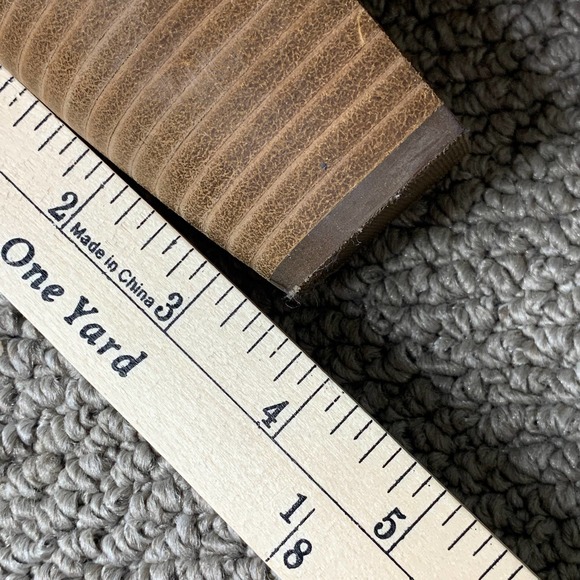 Lucky Brand Womens‎ Sandals Size 8.5M Brown Leather Slingback Peep Toe Heeled - Picture 9 of 9